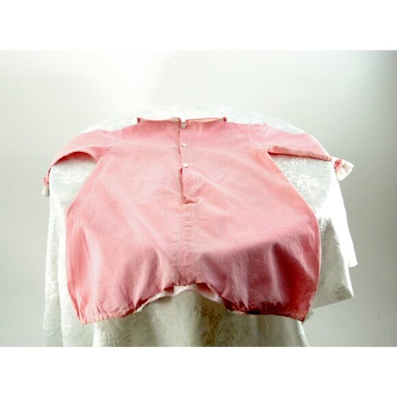 1920s 30s child's romper pink linen bubble with embroiderery button crotch - Picture 5 of 5
